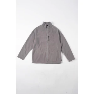 Lee Cooper Riffen Erkek Dik Yaka Fermuarlı Sweatshirt Açık Gri