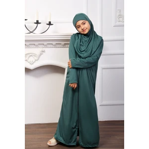 Kız Çocuk Başörtülü Namaz Elbisesi