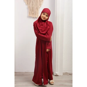 Kız Çocuk Başörtülü Namaz Elbisesi