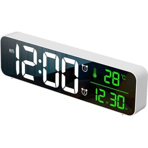Alsam Kapsam LED  Hd Ekranlı Aynalı Elektronik Saat Sıcaklık Tarih Dijital Masa Saati