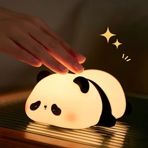 Diandian Store Panda Dokunma Sensörlü LED Işık, Pat Pat Silikon Gece Lambası Yumuşak Silikon Uyku Arkadaşı (Yurt Dışından)