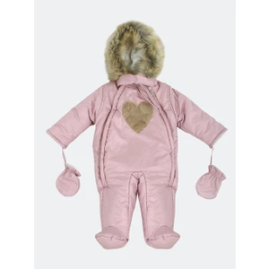 Luggi Baby Kız Bebek Kapüşonlu Eldivenli Astronot Mont  0-12 Ay