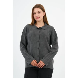 Alexander Gardi Fitilli Triko Gömlek Yaka Düğmeli Hırka (A92398-S-UST)