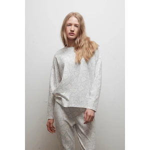 Kadın Pamuklu Uzun Kollu Pijama Üstü