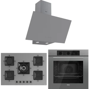 Ss Serisi Gri 5 Gözlü Ankastre Set ( QBL62CPR-SS038-D079 )