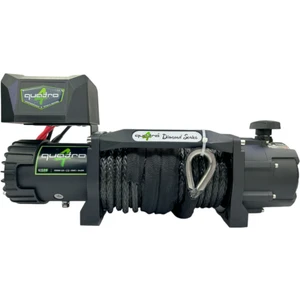 12V 13500 Lb Siyah Sentetik Halatlı Off-Road 4x4 Vinç (Siyah Halatlı)