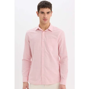 Modern Fit Polo Yaka Basic Düz Uzun Kollu Gömlek E5045AX25SM