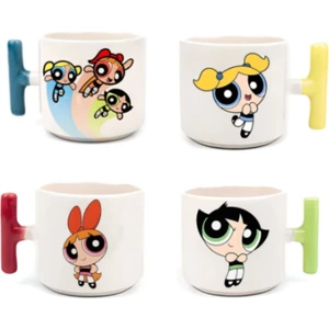 4'lü Powerpuff Girls Karakter Baskılı Renkli - T Kulp Kupa