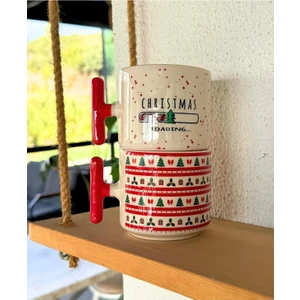 2'li Christmas Yeni Yıl Temalı Kırmızı T Kupa Set Yılbaşı