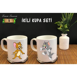 14 Şubat Sevgililer Gününe Özel Isimli Birbirini Tamamlayan Seramik Kupa Bardak Kedi Fare