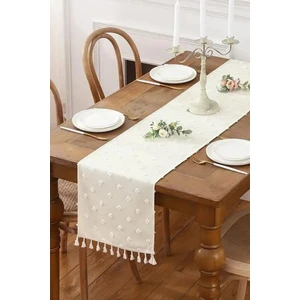 Ponpon Dokulu Püsküllü Runner 40 x 140  cm