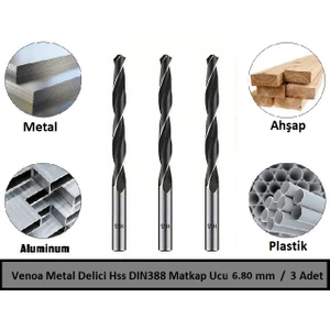 Metal Delici Hss DIN388 Matkap Ucu 6.80 mm Paket 3 Lü