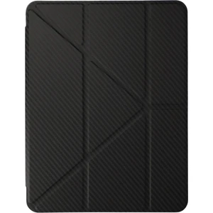 Apple iPad Pro 11 2024 M4 Darbe Emici Yatay ve Dikey Standlı Kalemlikli Karbon Fiber Görünmlü Serrated Kılıf A2836 A2837