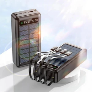 Solar 20.000 mAh Güneş Enerjili LED Işıklı Powerbank Şarj Aleti 2x USB Çıkışlı Mikro Tycp
