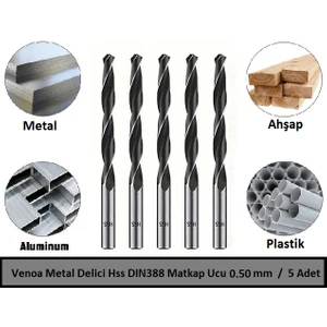 Metal Delici Hss DIN388 Matkap Ucu 0.50 mm Paket 5 Li