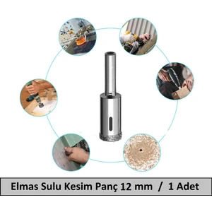 Cam Mermer Granit Fayans Delici Panç Seti Sulu Kesim 12 mm