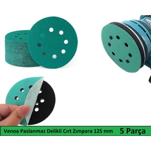 Paslanmaz Metal Ahşap Delikli Cırt Zımpara Kağıdı 125 mm 5 Parça - 400 Kum