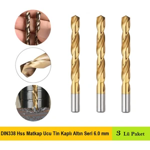 DIN338 Hss Matkap Ucu Tin Kaplı Altın Seri 6.0 mm