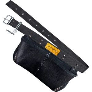 İKİZ DERİ 2 Bölmeli Hakiki Deri Çivi Önlüğü Siyah