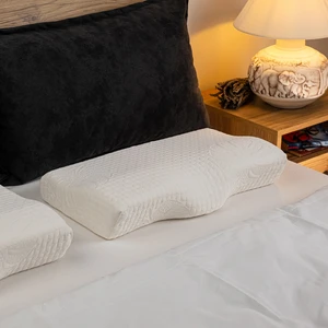 Visco Sleep Ortopedik Yastık Visco Yastık Hermosa Boyun Formu İçin Özel Tasarım Viskon Kılıflı Yastık 60 x 35 x 11-7  cm