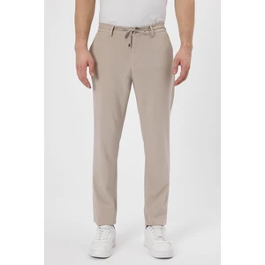 Erkek Slim Fit Beli Lastikli Ipli Fermuarlı Likralı Rahat Bej Jogger Pantolon
