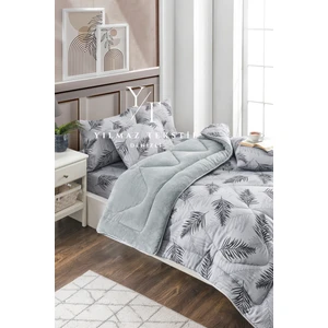 Yılmaz Tekstil Denizli Çift Kişilik Uyku Seti | Lastikli Çarşaflı | Çeyiz Seti  | Çeyiz Takımı | Gri Tüy