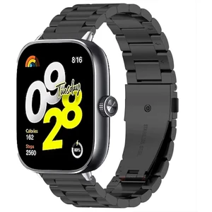 Redmi Watch 4 Ile Uyumlu Kordon Kordon Paslanmaz Döküm Çelik Metal Baklalı Kordon