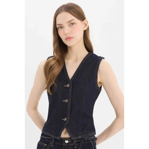Düğmeli Blazer Jean Yelek D5820AX25SP