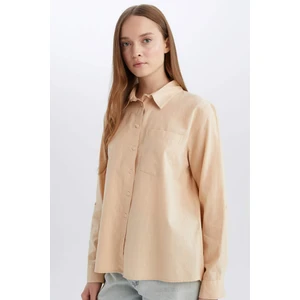 Regular Fit Basic Düz Cepli Uzun Kollu Gömlek W7734AZ25SP