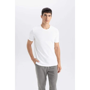 Slim Fit Dar Kesim Bisiklet Yaka Basic Düz Kısa Kollu Tişört M6608AZ25SP