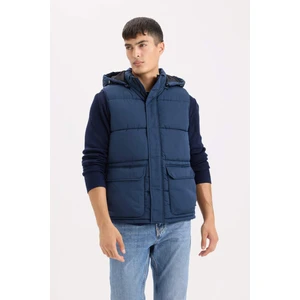 Regular Fit Kapüşonlu Fermuarlı Cepli Şişme Yelek D6285AX25SP