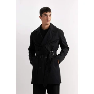 Slim Fit Dar Kesim Düğmeli Kemerli Trençkot D5528AX25SP