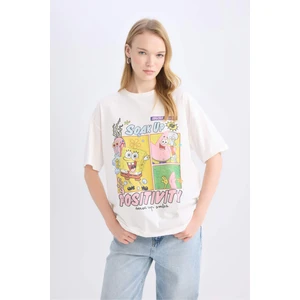 Coool SpongeBob Oversize Geniş Kalıp Bisiklet Yaka Kısa Kollu Tişört D9105AX25SM