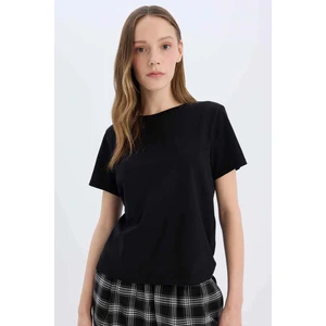 Coool Regular Fit Bisiklet Yaka Basic Düz Kısa Kollu Siyah Tişört C3852AX25SM