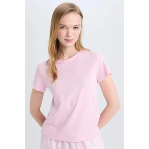 Coool Regular Fit Bisiklet Yaka Basic Düz Kısa Kollu Pembe Tişört C3852AX25SM