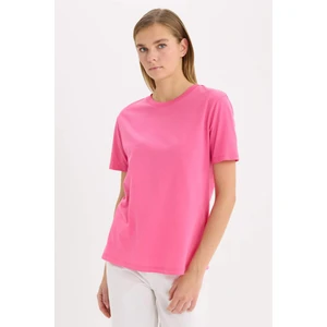 Regular Fit Bisiklet Yaka Basic Düz Penye Kısa Kollu Tişört W9584AZ25SP
