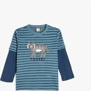 5Wmb10034Tk 6S4 Mavi Cızgılı Erkek Bebek Jersey Kazak
