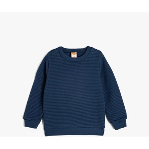 5Wmb10054Tk 624 Mavi Erkek Bebek Pamuk Jersey Sweatshirt