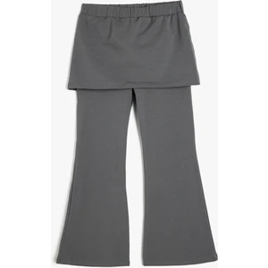 Pamuklu Etek Detaylı Ispanyol Paça Pantolon