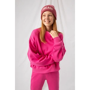 Kadın Vibe Oversize Fuşya Sweatshirt