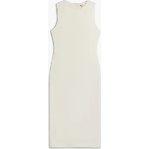 Kolsuz Bisiklet Yaka Midi Boy Kalem Elbise