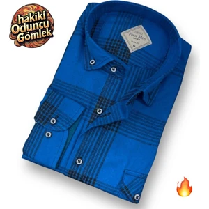 Kışlık Pamuklu Uzun Kollu Erkek Oduncu Gömlek (Regular Kalıp)