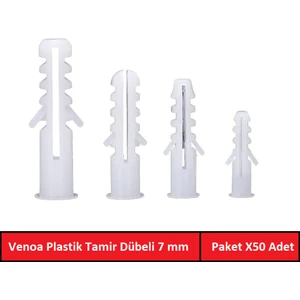 DB07 Plastik Dübel 7 mm Paket  50 Adet