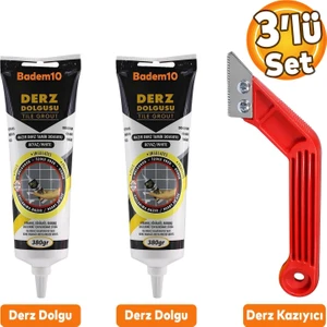(3'lü Set) Fayans Arası Beyaz Hazır Derz Boyama Dolgusu + Derz Kazıyıcı Temizleyici