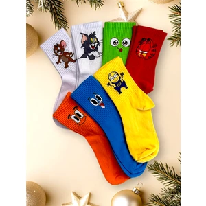 Çorap Dünyam 7'li Seri Neşeli Kolej Tenis Çorap