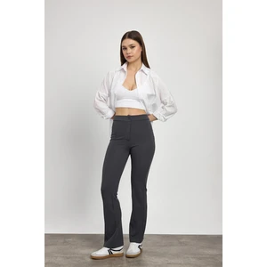 6873A Ön Çıma Detay Pantolon Füme