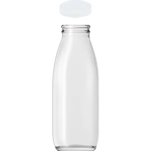 500 ml Şeffaf Süt, Ayran, Su, Limonata, Meşrubat Şişesi 500 cc Askılı Kapaklı Cam Şişe 1 Adet
