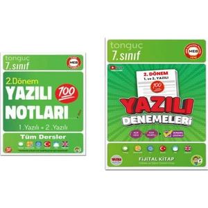Tonguç Akademi 7. Sınıf Yazılı Notları 2. Dönem 1 ve 2. Yazılı ve 7. Sınıf Yazılı Denemeleri 2. Dönem 1 ve 2. Yazılı