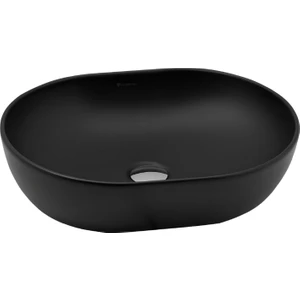 Alto Oval Mat Siyah Deliksiz Lavabo 50 cm