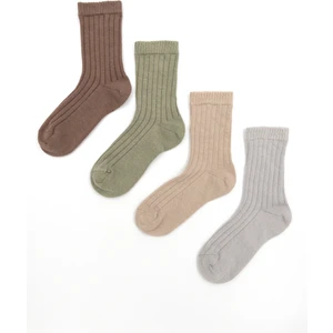 4'lü Erkek Çocuk Çorap Dikişsiz Pamuk